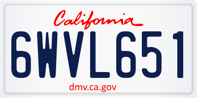 CA license plate 6WVL651