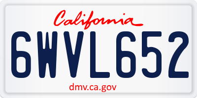 CA license plate 6WVL652