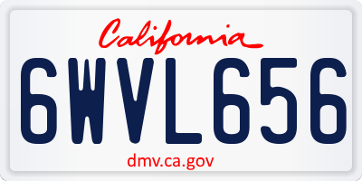CA license plate 6WVL656