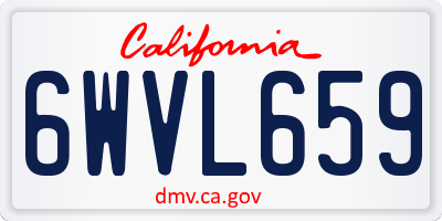 CA license plate 6WVL659