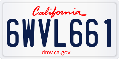 CA license plate 6WVL661