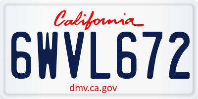 CA license plate 6WVL672