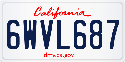 CA license plate 6WVL687