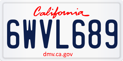 CA license plate 6WVL689