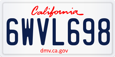 CA license plate 6WVL698