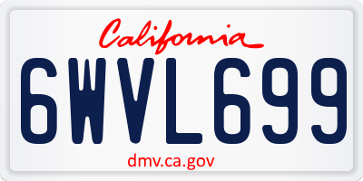 CA license plate 6WVL699