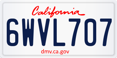 CA license plate 6WVL707
