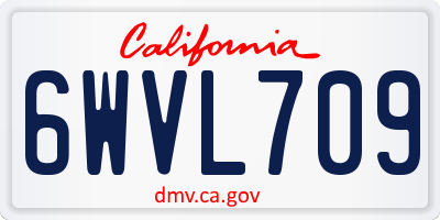 CA license plate 6WVL709