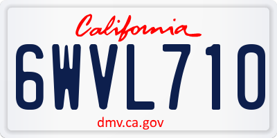CA license plate 6WVL710