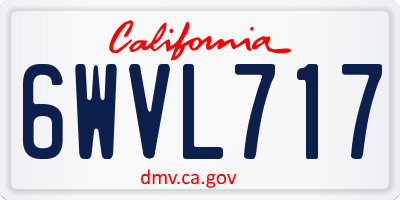 CA license plate 6WVL717