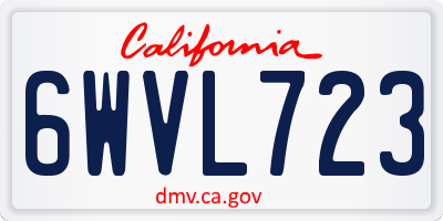 CA license plate 6WVL723