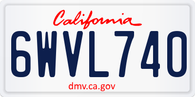 CA license plate 6WVL740