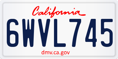 CA license plate 6WVL745