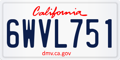CA license plate 6WVL751