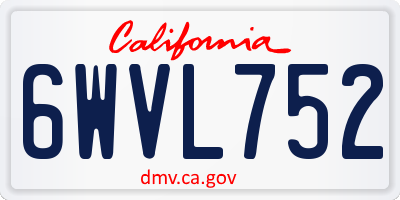 CA license plate 6WVL752