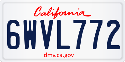 CA license plate 6WVL772