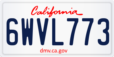 CA license plate 6WVL773