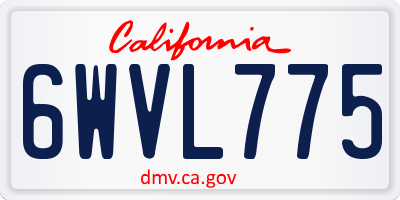 CA license plate 6WVL775
