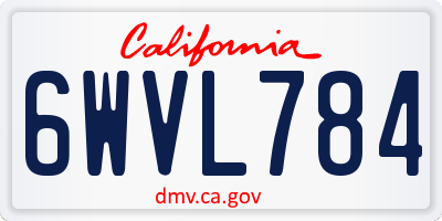 CA license plate 6WVL784