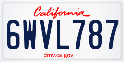 CA license plate 6WVL787