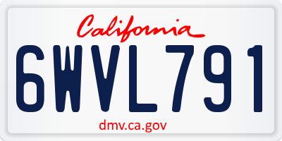 CA license plate 6WVL791