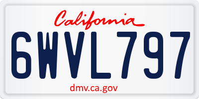 CA license plate 6WVL797