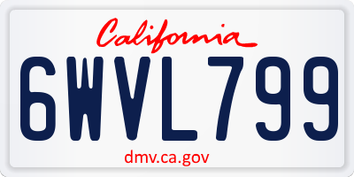 CA license plate 6WVL799