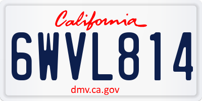 CA license plate 6WVL814