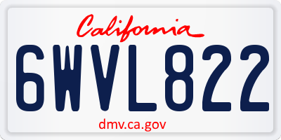 CA license plate 6WVL822