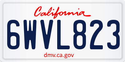 CA license plate 6WVL823