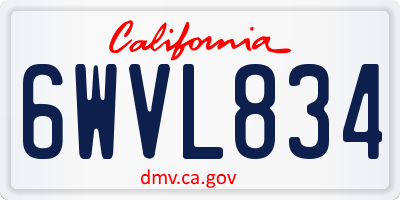 CA license plate 6WVL834