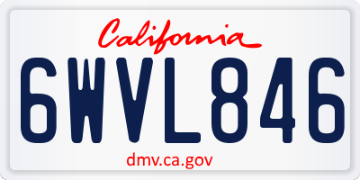 CA license plate 6WVL846