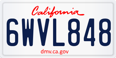 CA license plate 6WVL848