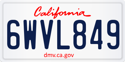 CA license plate 6WVL849