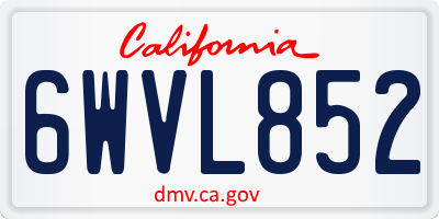 CA license plate 6WVL852