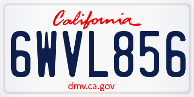CA license plate 6WVL856
