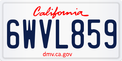 CA license plate 6WVL859