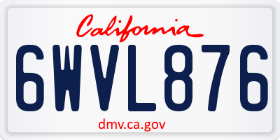 CA license plate 6WVL876