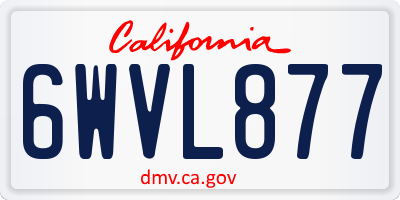 CA license plate 6WVL877
