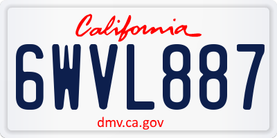 CA license plate 6WVL887