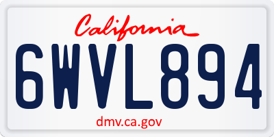 CA license plate 6WVL894