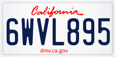 CA license plate 6WVL895