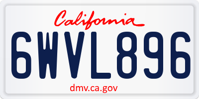 CA license plate 6WVL896