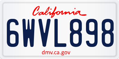 CA license plate 6WVL898