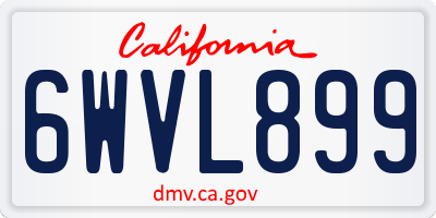 CA license plate 6WVL899