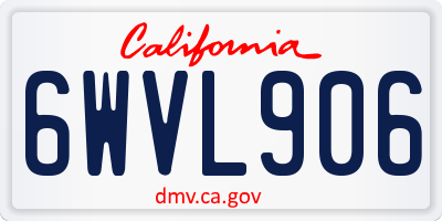 CA license plate 6WVL906