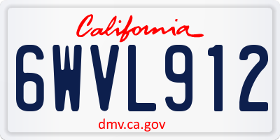 CA license plate 6WVL912