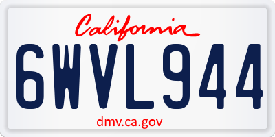 CA license plate 6WVL944