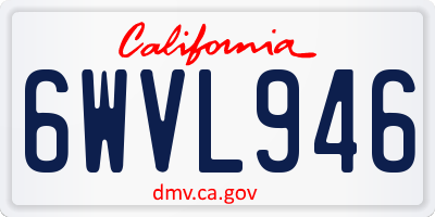 CA license plate 6WVL946