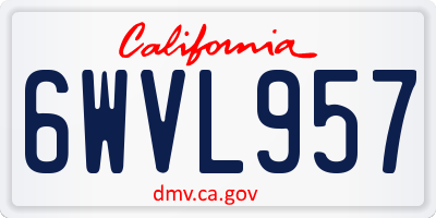 CA license plate 6WVL957